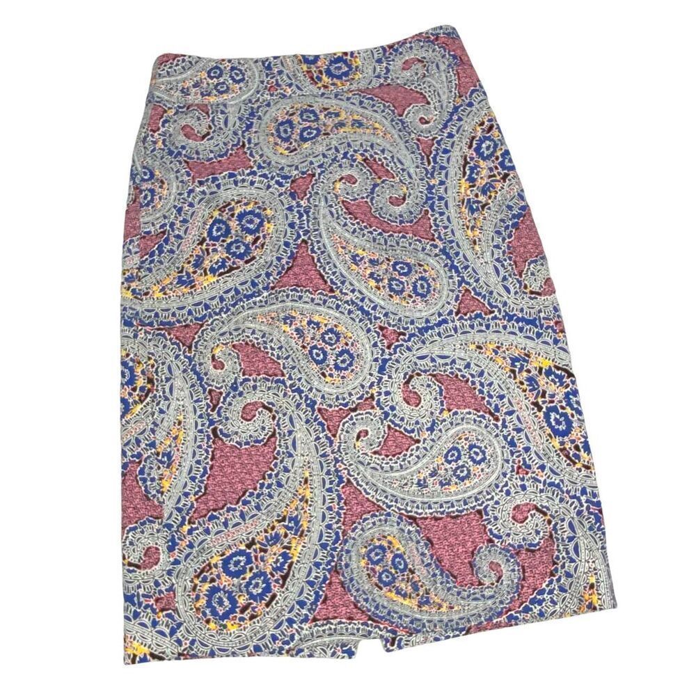 J. Crew Womens size 00 No. 2 Pencil Skirt Paisley